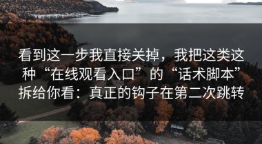 看到这一步我直接关掉，我把这类这种“在线观看入口”的“话术脚本”拆给你看：真正的钩子在第二次跳转
