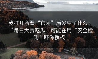 我打开所谓“官网”后发生了什么：“每日大赛吃瓜”可能在用“安全检测”吓你授权