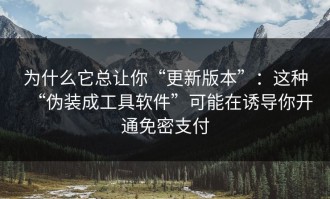 为什么它总让你“更新版本”：这种“伪装成工具软件”可能在诱导你开通免密支付