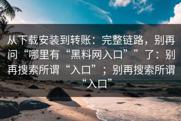从下载安装到转账：完整链路，别再问“哪里有“黑料网入口””了：别再搜索所谓“入口”；别再搜索所谓“入口”