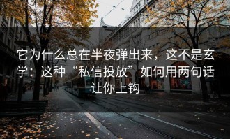 它为什么总在半夜弹出来，这不是玄学：这种“私信投放”如何用两句话让你上钩