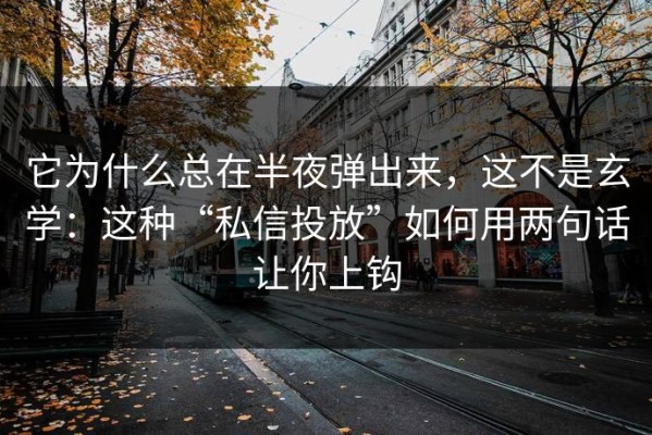 它为什么总在半夜弹出来，这不是玄学：这种“私信投放”如何用两句话让你上钩