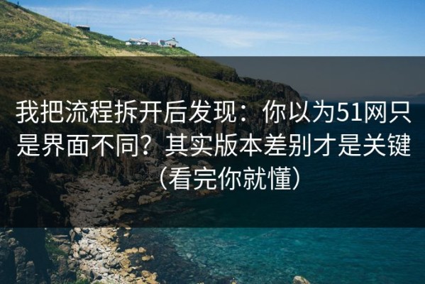 我把流程拆开后发现：你以为51网只是界面不同？其实版本差别才是关键（看完你就懂）