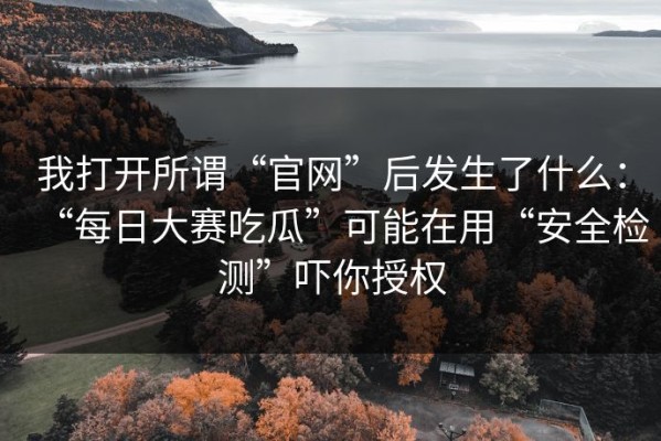 我打开所谓“官网”后发生了什么：“每日大赛吃瓜”可能在用“安全检测”吓你授权